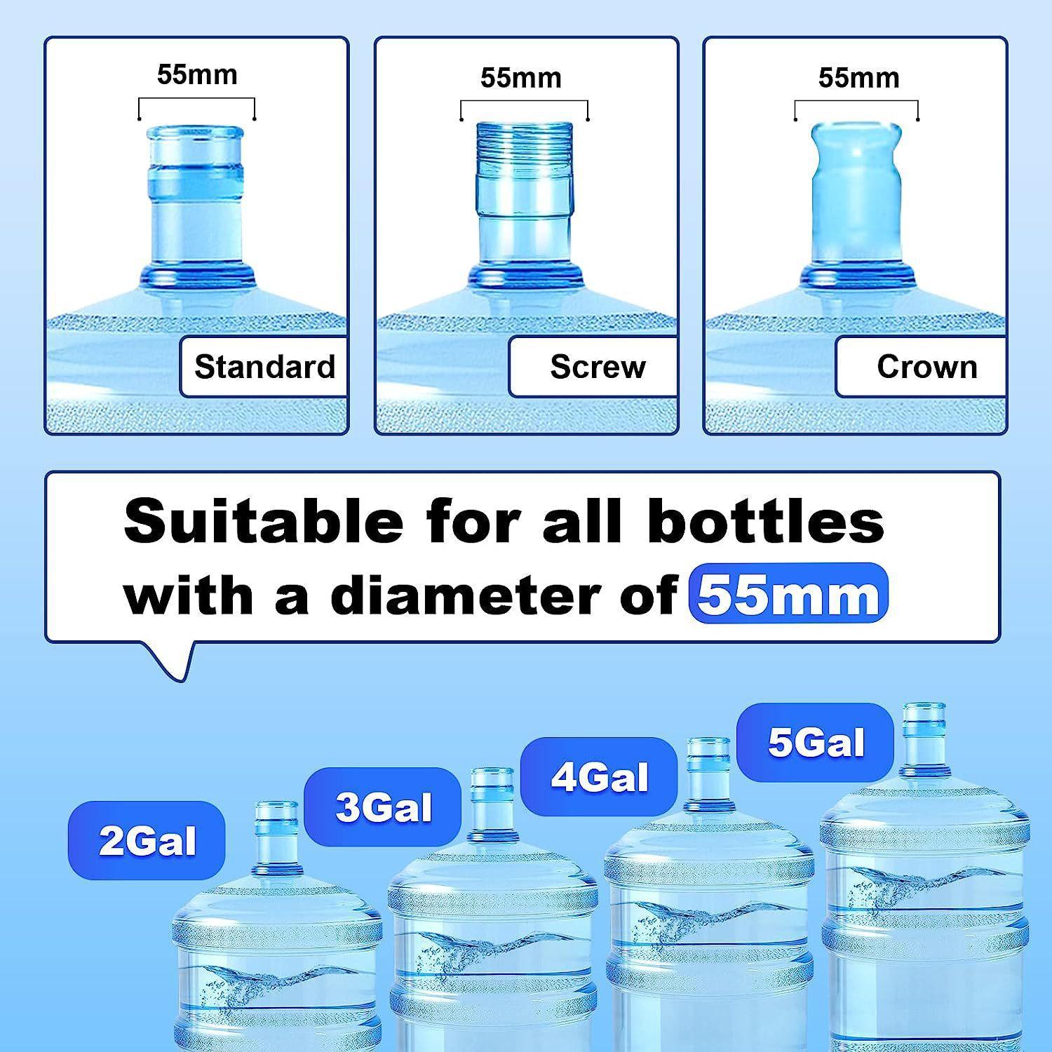 3 & 5 Gallon Water Jug Cap,Silicone Reusable Replacement Cap,Non Spill Bottle Caps for 55mm Bottle Water Dispenser Caps,Drinkware Accessories for Home Office Dormitory-Pack of 3