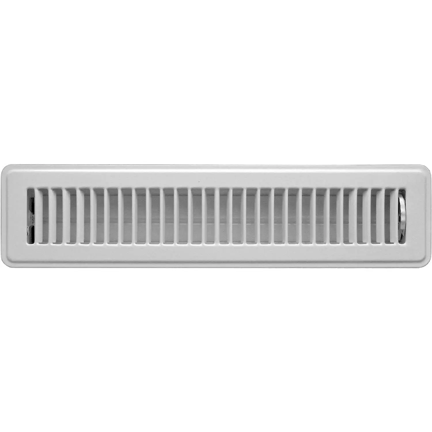 Floor Register Vent for 2" x 14" Vent Openings (Item  15.5" x 3 3/4") - Heavy Duty Steel for Walk  Use -  Finish - Easy Adjust Air  Lever (White)