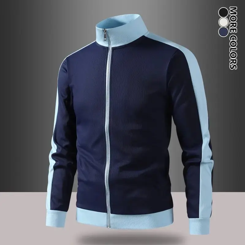 Men’s bomber jacket for spring and autumn—lightweight casual windbreaker with zipper; classic aviator jacket made from warm, soft, comfortable fabric featuring a stand collar; suitable for dates, running, parties, gatherings, work, and everyday w