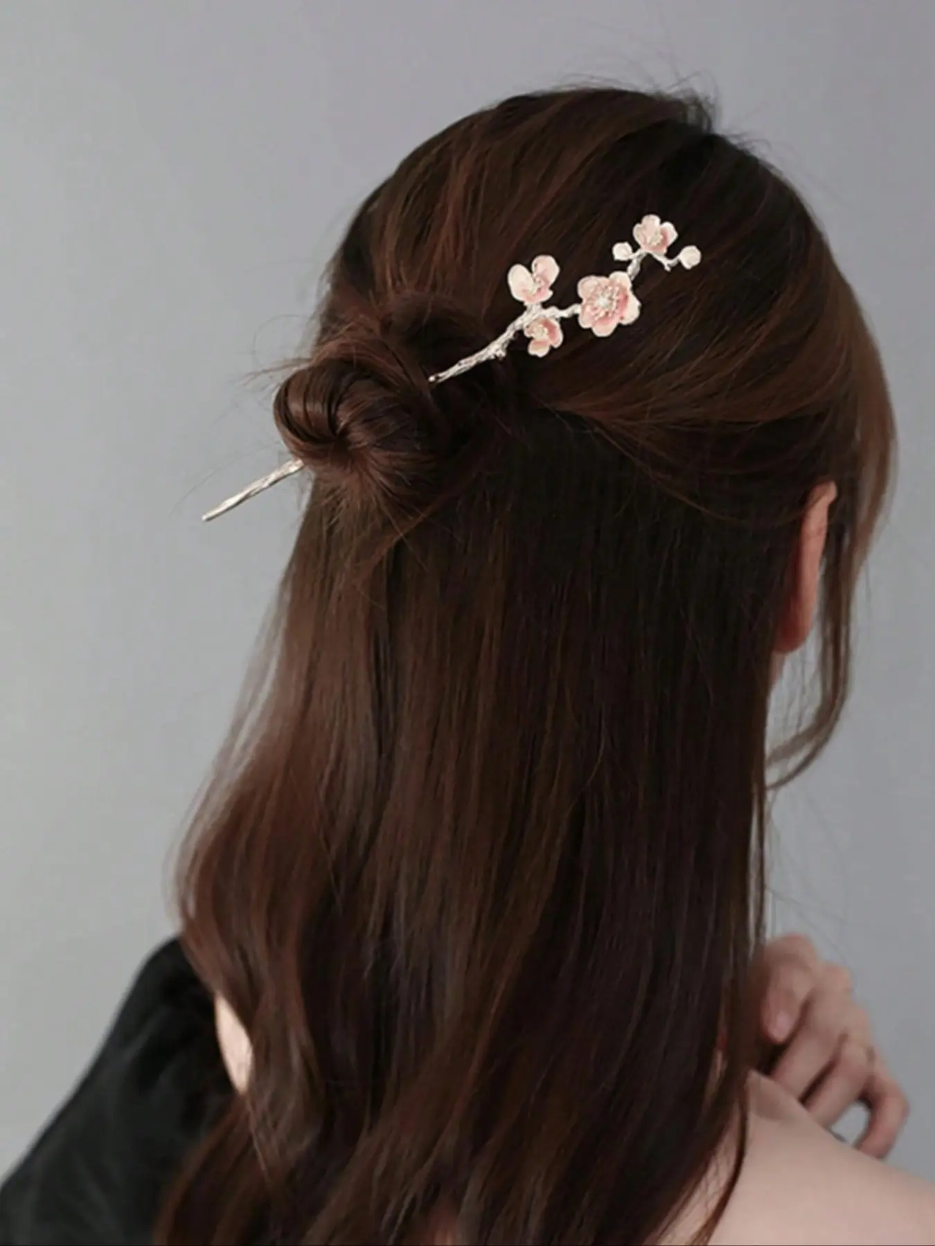Elegant Sakura Design Hair Pin, Minimalist Japanese Hair Pin for Women, for Bridal, Tea Party & Special Occasions, Fashion Hairpins