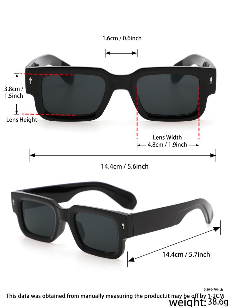 Men's Square Frame Sunglasses, Trendy Casual Sunglasses for Everyday Use, Fashion Accessories for Outdoor Activities, Square Frames Sunglasses