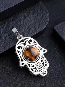 Fattima Hand Natural Crystal Pendant, Chakra Balancing Healing Stone, Unique Necklace, Holiday Gift, Party Souvenir