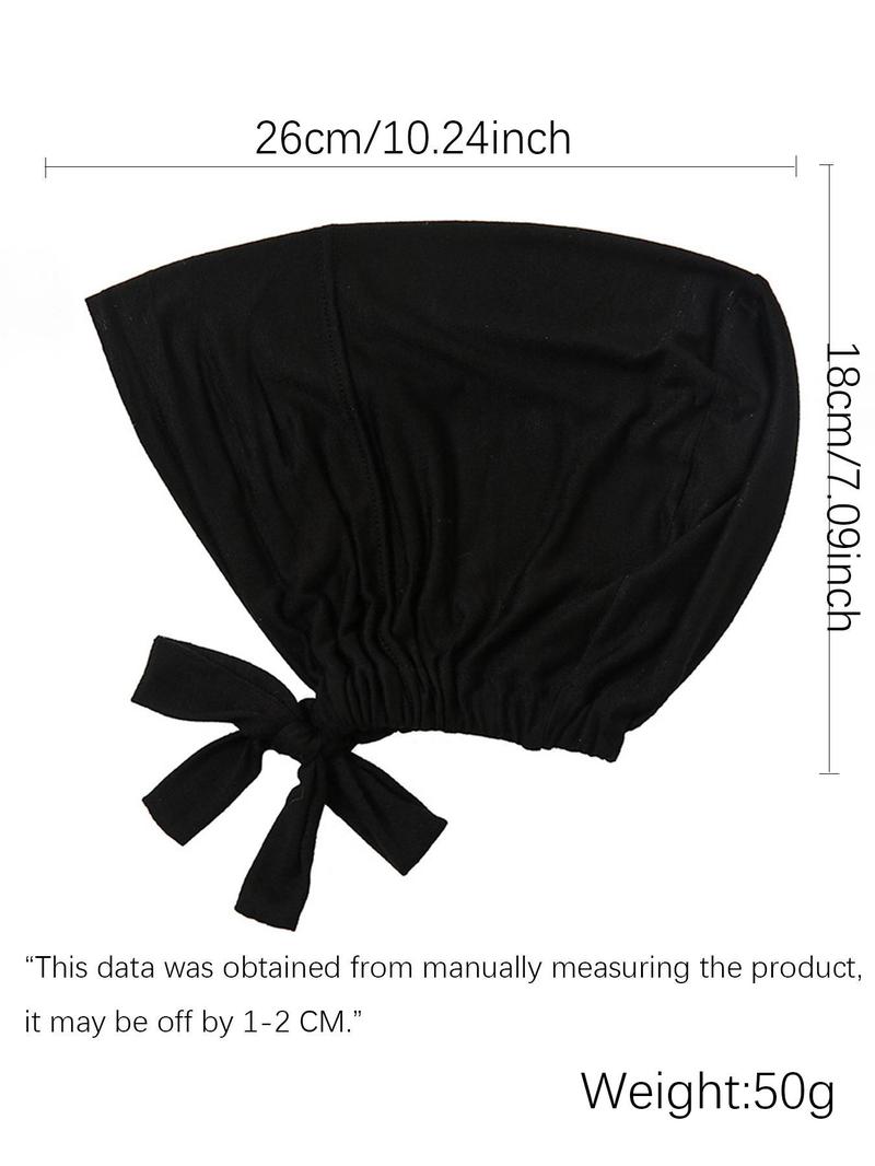 Solid Color Hijab Underscarves, Breathable Comfortable Hijab Undercap, Women's Modest Islamic Clothing Accessories for Daily Wear