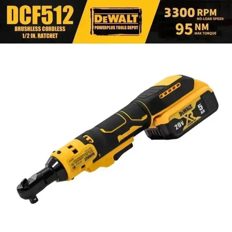 DeWalt DCF512 20V MAX XR Cordless Ratchet Wrench Kit, Drive with 6.0Ah Battery & Charger Ideal for Tight Spaces & Heavy-Duty Jobs