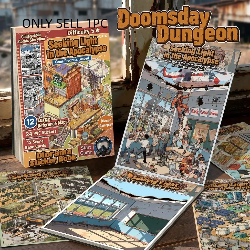 3D Micro Scene Stickers Book, Stress Relief Sleep Aid, Post-Apocalyptic Version, DIY Craft Material, for Kids Teens Adults, DioramaStickers, FingertipDiorama, TinyWorldStickers, SceneStickers, LayeredStickers, Diy Crafts Stickers