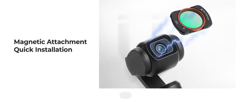 K&F Concept K-Series CPL ND Filter Kit Compatible with DJI OSMO Pocket 3 Creator Combo Accessories, CPL ND16 ND64 ND256 Magnetic Action Camera Neutral Density Polarising Filters HD Optical Glass