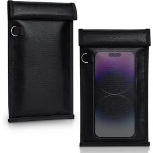 2 Pack Military Grade Faraday Bags, Fireproof Waterproof Signal Blocking Pouch for Cell Phone & Car Keys, RFID GPS WIFI NFC Blocker, Anti-Tracking Privacy Shielding Pouch for Daily Travel