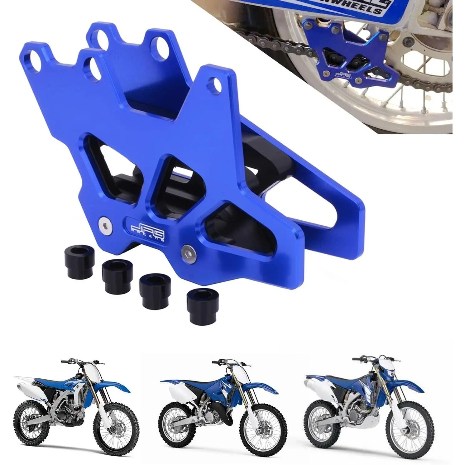 Aluminum Motorcycle Chain Guide Guard, CNC-Machined Chain Safety Protection for YZ125, YZ250, YZ250F, YZ400F, YZ426F, YZ450F, DRZ400, DRZ400E, DRZ400S, DRZ400SM, WR250F, WR400F, WR426F, WR450F (Blue)