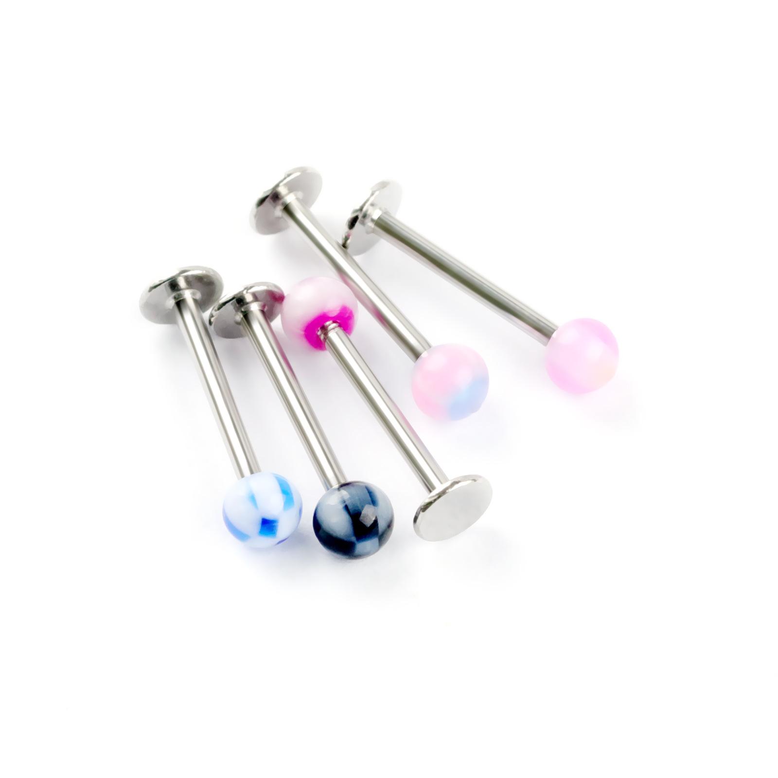 316L Stainless Steel Mixed Style Body Piercing Jewelry Set with Case, Colorful Nose Rings Tongue Rings Eyebrow Rings, Hypoallergenic Piercing Kit for Women Men