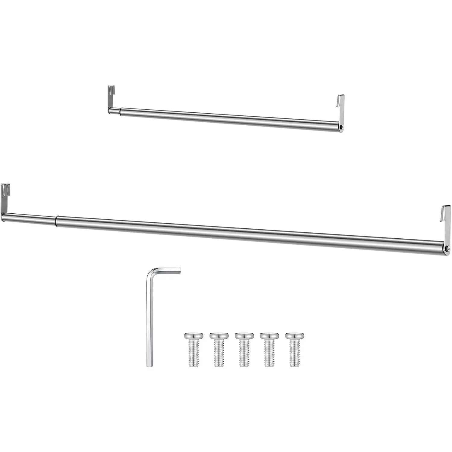 Expandable Closet Rod for Wire Shelf  Clothes Adjustable Heavy Duty Closet  Rod Extender Heavy Duty Hanger Bar Metal Poles for Wardrobes Hanger, 1 Pack (24-41 Inch,)