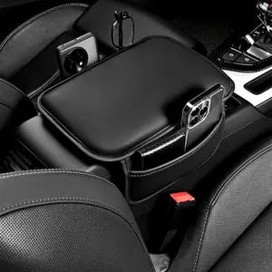 Memory Foam Car Center Console Armrest Cushion, Height Boosting Extended Elbow Rest Pad, Universal Car Armrest Cover with Storage Organizer, Ergonomic Comfort Car Interior Accessory