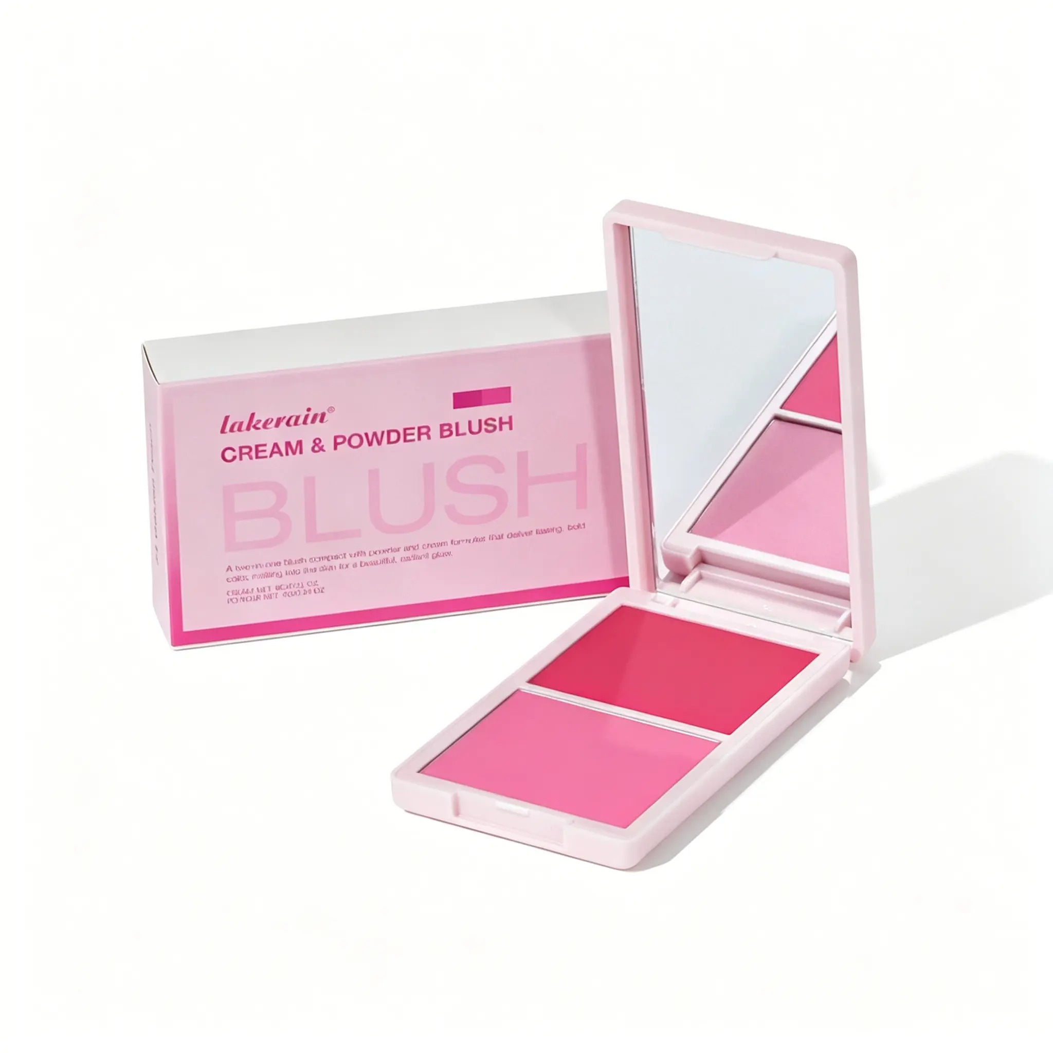 5 Colors Long-Lasting Highly Pigmented Compact Blush Palette, Cream & Powder 2-In-1, Creamy Texture, No Fallout, Natural Finish, Suitable for Women, Ideal for Everyday Makeup, Daily Commute and On-The-Go Use