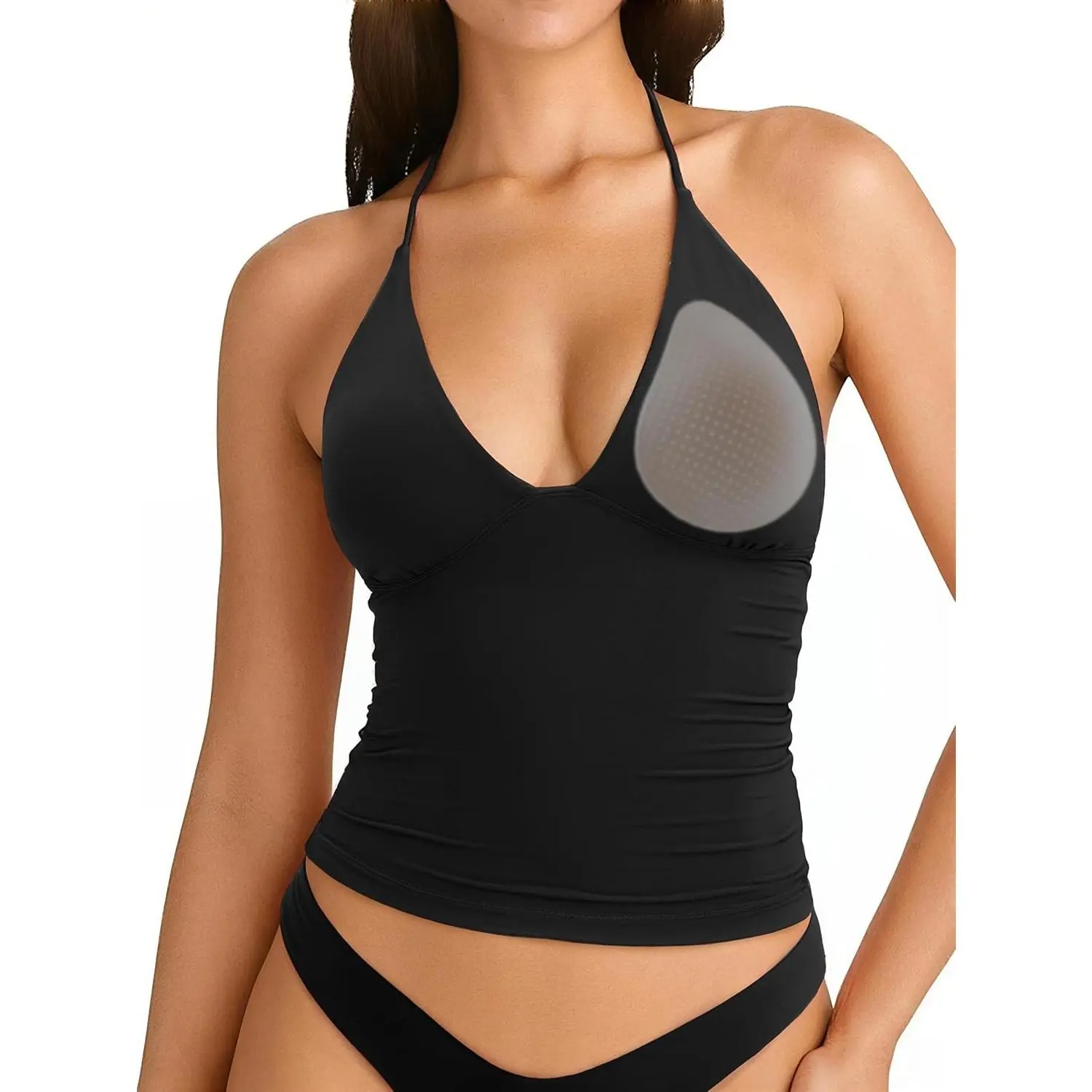 Women Double Lined Halter Tank Top Summer Padded Going Out Tops Sleeveless Basic Shirts