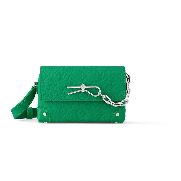 Louis Vuitton Steamer Adjustable Strap Magnetic Closure Leather Mini Crossbody Bag for Men, Green