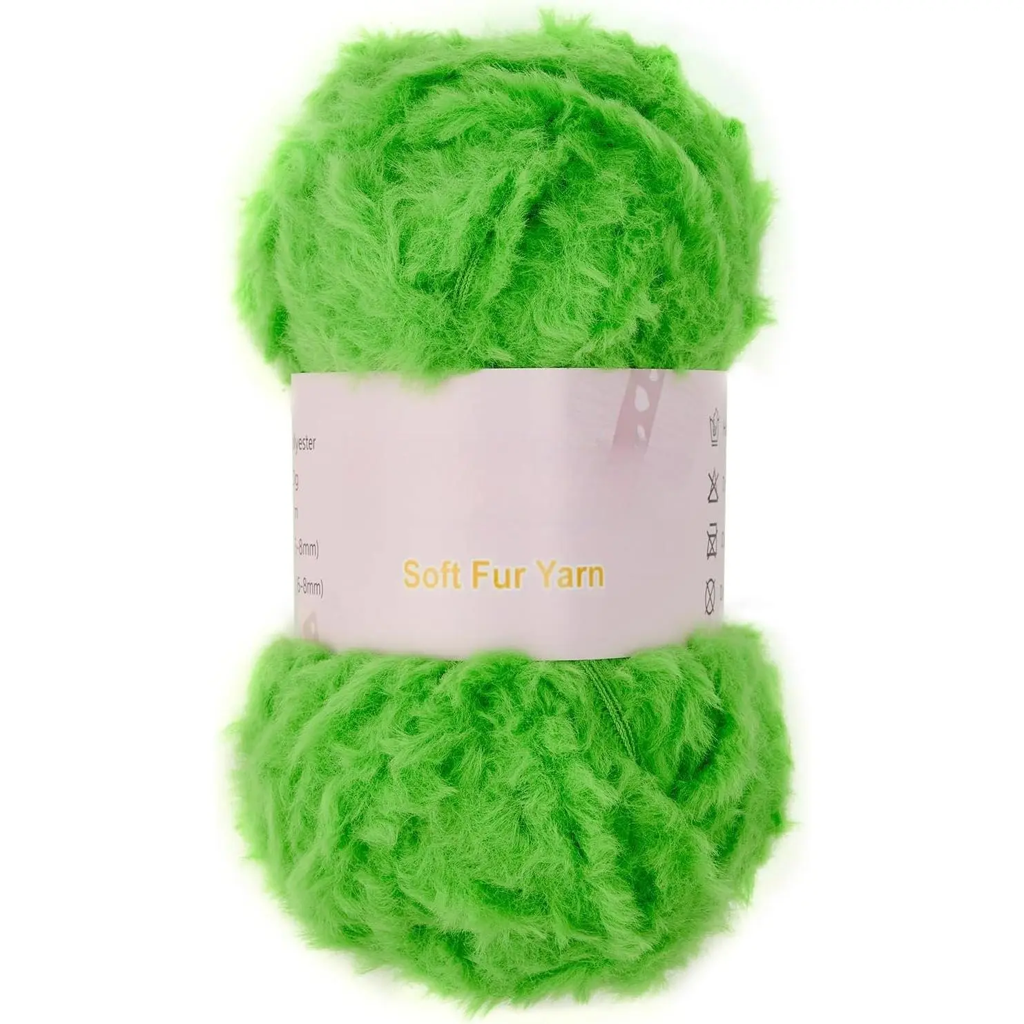 Soft  Yarn - Extra  Chunky Faux Eyelash Yarn for Crochet & Knitting, Green, 50 g/1.76 oz,1 Pack