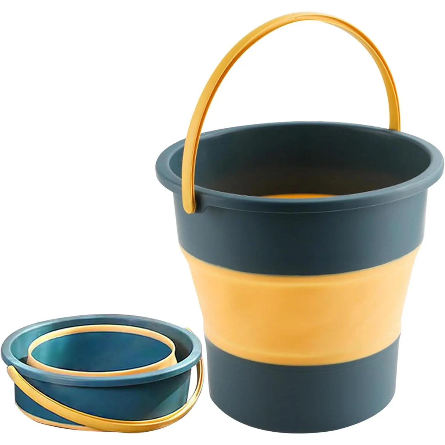 Collapsible Bucket 1.3 Gallon/5L Small Plastic Buckets Household Cleaning Mop Buckets Foldable Water Bucket  Car Wash Fishing Camping Beach (Blue)