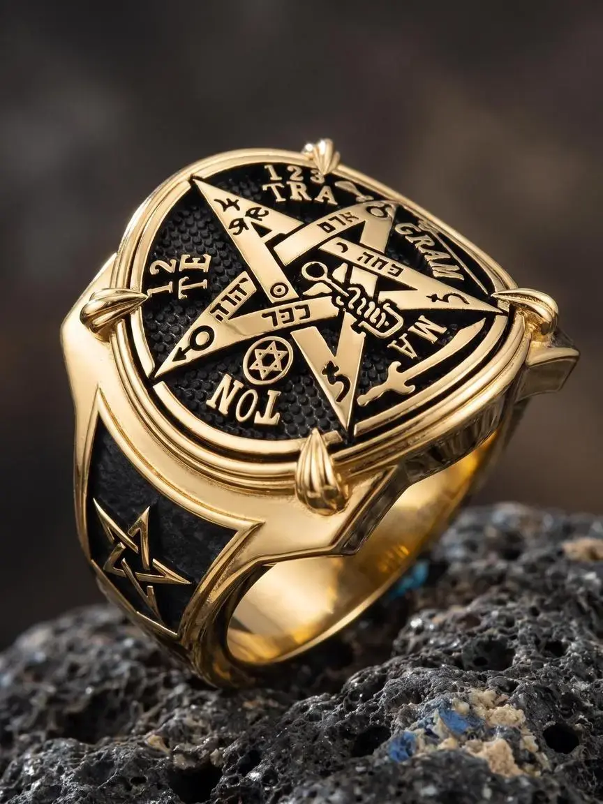 Vintage Viking Men's Alloy Star Ring, Unique Rings, Statement Rings, Fashion Rings, Ring Jewelry, Zinc Alloy Material, Punk Style Design, Suitable for Daily Wear & Parties, Trendy Accessory for Modern Look