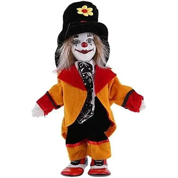 Clown Doll Porcelain Clown Model Porcelain Doll Circus Props Delicate Arts Crafts for  Decoration Desk Ornaments 18cm