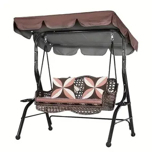 All-Season Swing Top Canopy, Waterproof Sun Block Anti-UV Cover, Anti-Rust Plastic Frame, Dust Resistant Outdoor Awning for Patios