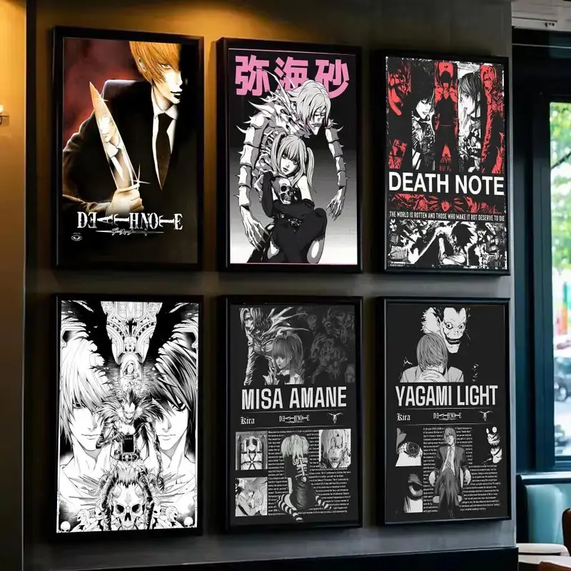 Anime D-death Note Poster Modern PP Paper Wall Art Sticker Minimalist Decorative for Cafe Office Bar Home Wall Decor Gift Manga Art Death Note Poster manga lover anime fan home decor wall art modern poster