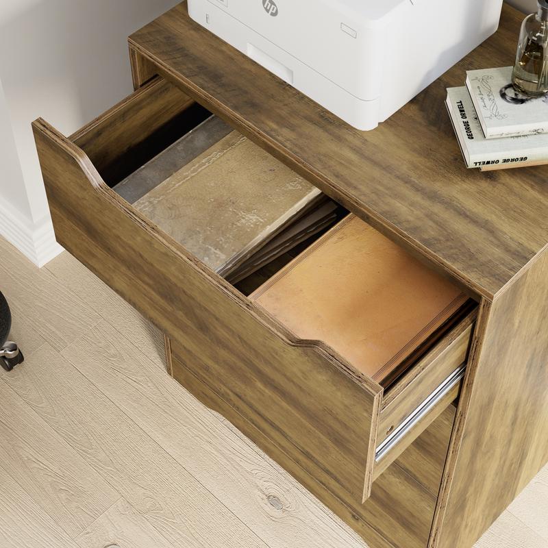 HOSTACK Modern 3 Drawer Dresser, Wood Chest of Drawers with Storage, Tall Nightstand with Cut-Out Handles, Accent Storage Cabinet for Living Room, Entryway