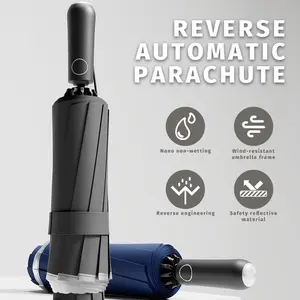 Windproof Folding Umbrella for Men and Women, 10k Strong Automatic Large Travel Sun Umbrella, Luxury Design, Perfect for Outdoor Use
