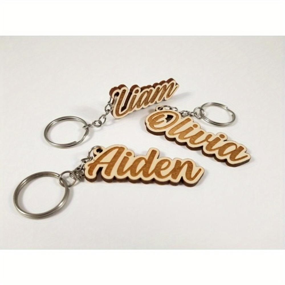 Wooden Keychain with Laser-Cut Name Customization - The Perfect Choice for Gifting or Personal Use