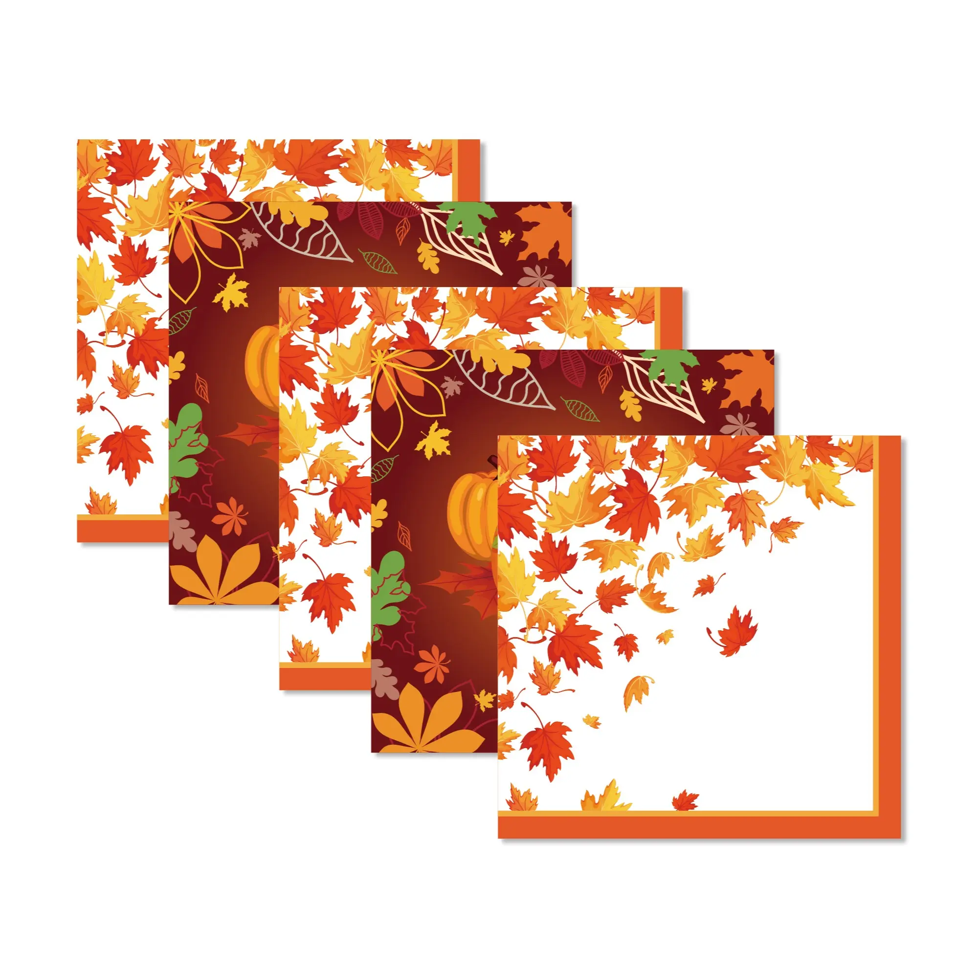 20 Sheets 30x30cm Autumn Maple Leaf Pumpkin Disposable Napkins, Thick Absorbent Decorative Table Napkins, Thanksgiving Party Supplies