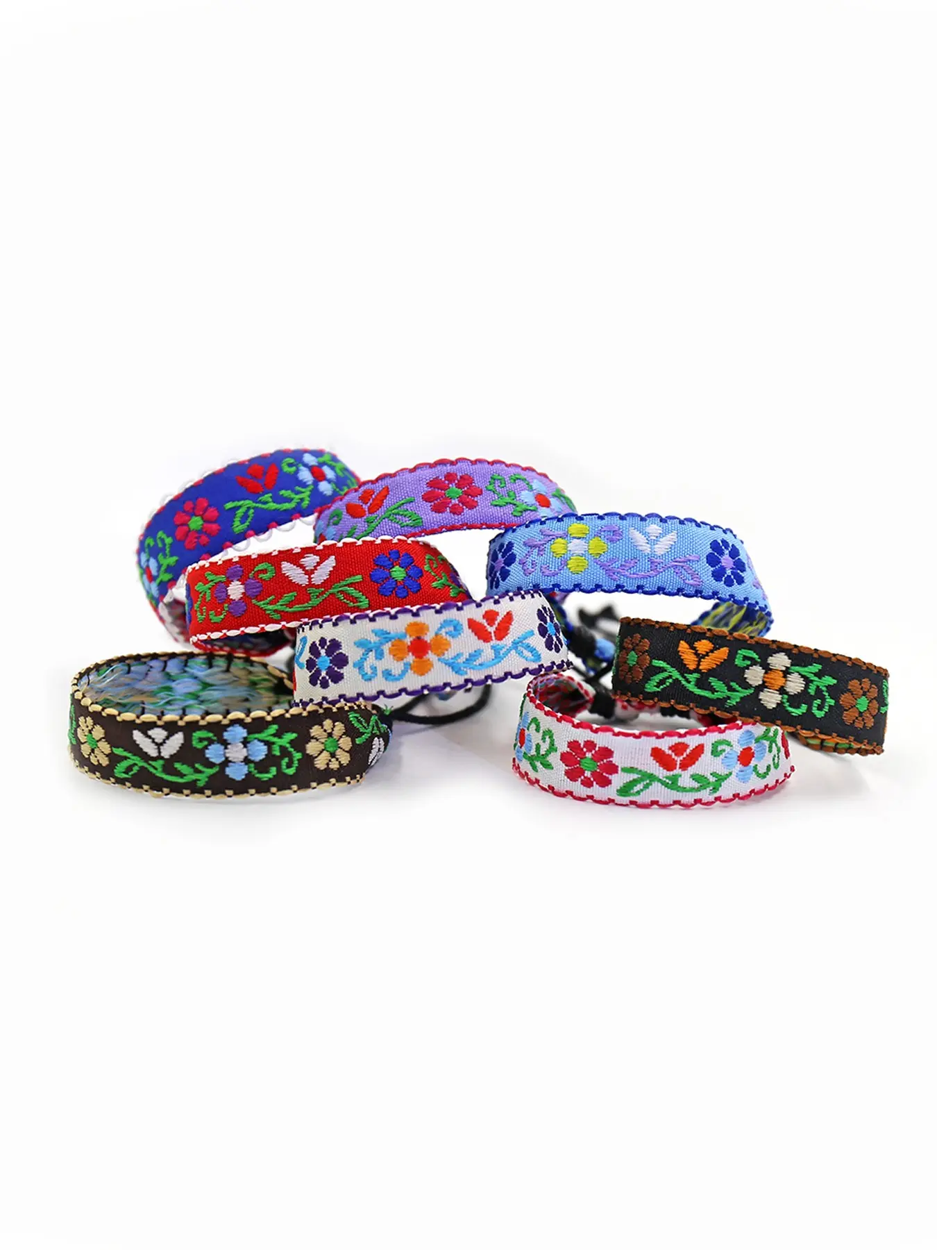 8 pieces / Bohemian chic handcrafted jacquard woven charm bracelets, Bohemian jewelry, suitable for ladies to wear daily
