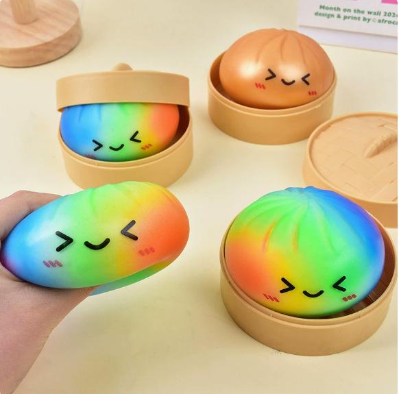 Expressive Big Dumpling Squishy - Blind Box,  Fidget Toy, Soft TPR Material, Stress Relief, Unboxing Surprise,rare squishy Random Style per Pack.Valentine's Day and Easter gifts, suitable for children to exchange gifts