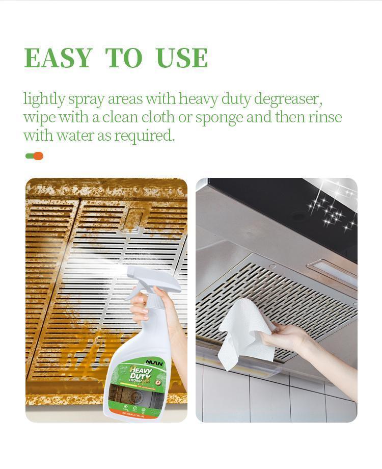 NUAN Deep Cleaning Grease Remover Spray, Heavy Duty Grease Remover for Stove, Range Hood and Countertops, Deep Cleans Tough Kitchen Messes Easily