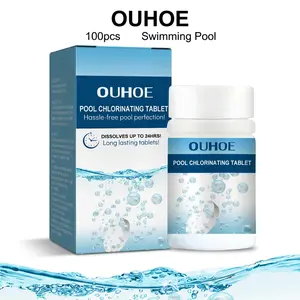 OUHOE Pool Maintenance Tablets 100pcs, Chlorinating Tablets for Clean-Looking Pool Water and Daily Pool Care