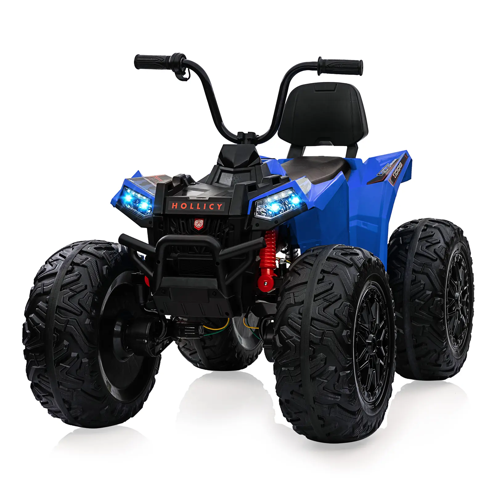 Garvee 24V 4WD Kids ATV Ride-On Quad – Electric Toy Car for Ages 5-8, 4x80W Motors, Dual 7AH Batteries, EVA Tires, LED Lights, wireless Music, Metal Suspension, Accelerator Handle – Pearl White/Fairy Green