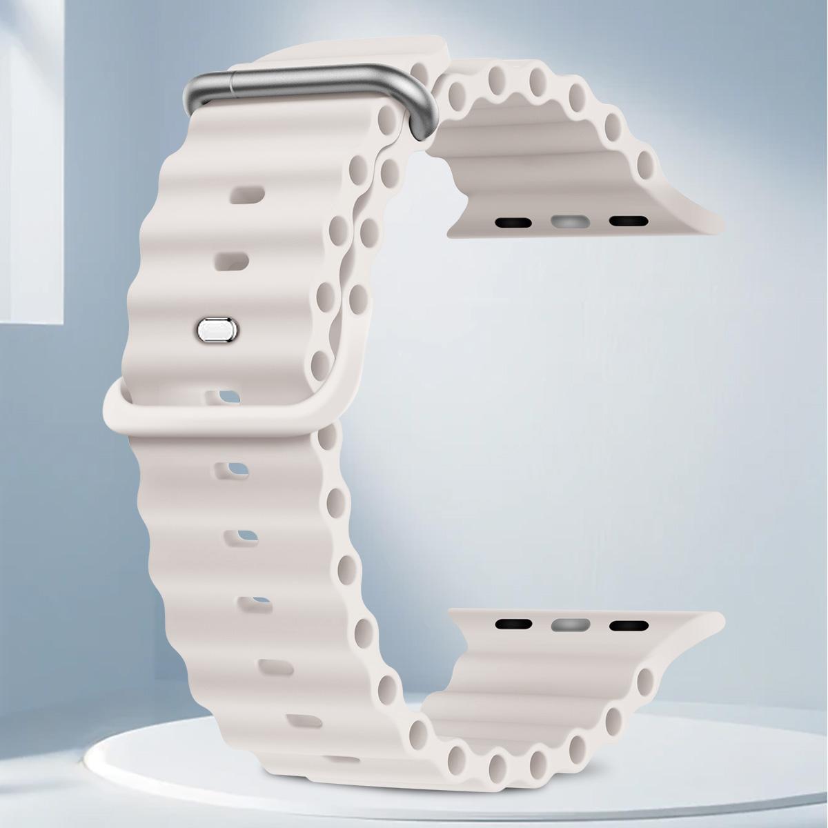 Ocean Band Compatible with Apple Watch Ultra Bands 49mm 46mm 45mm 44mm 42mm Adjustable Silicone Sport Strap for Iwatch Series 1-11 Se Smartwatch Strap Smart Watch Straps