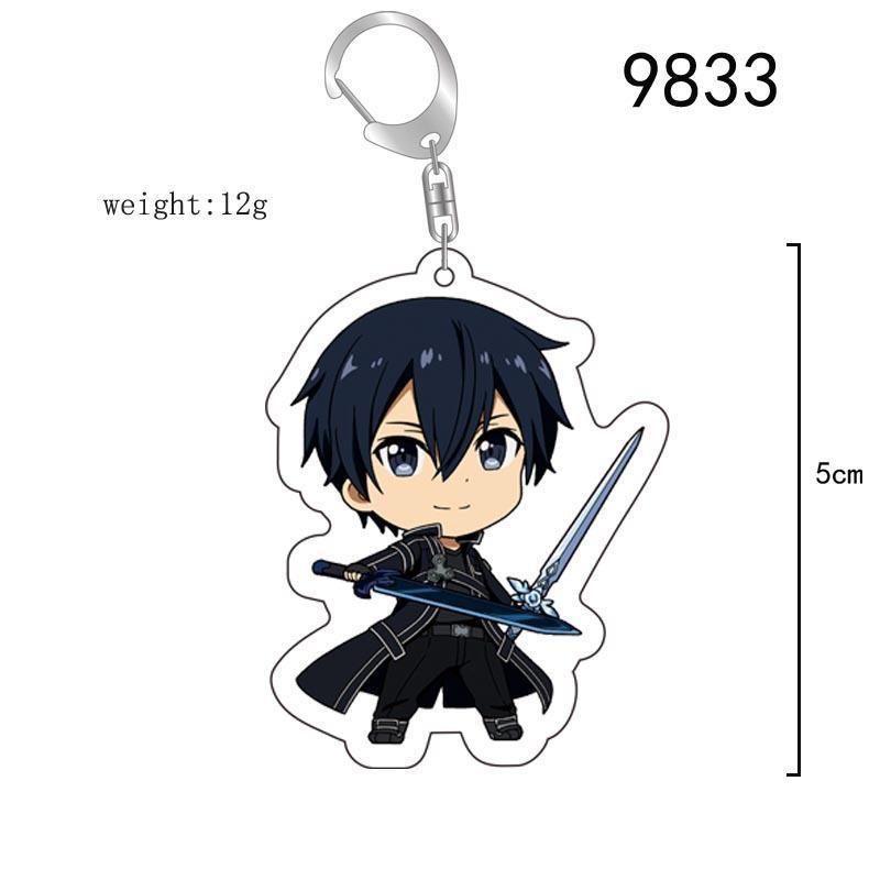 Sword Art Online Kirito Anime Keychain Yuuki Asuna Bag Tag Accessories  Asada Shino Plastic Cartoon Keyring