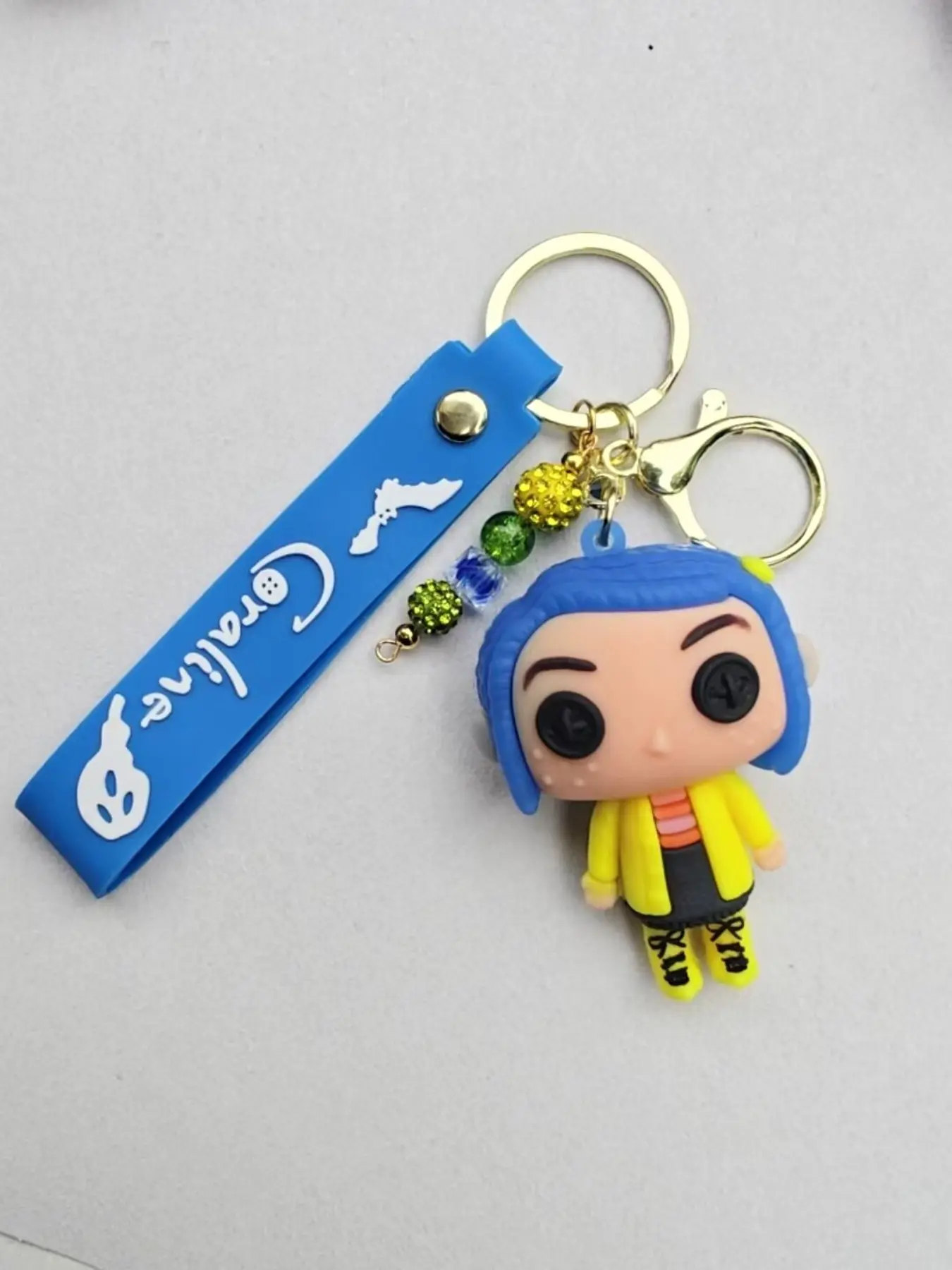 Cute Cartoon Doll Keychain, Handmade Beaded Bag Charm, Halloween Horror Figure Key Ring, Backpack Pendant Gift for Girls