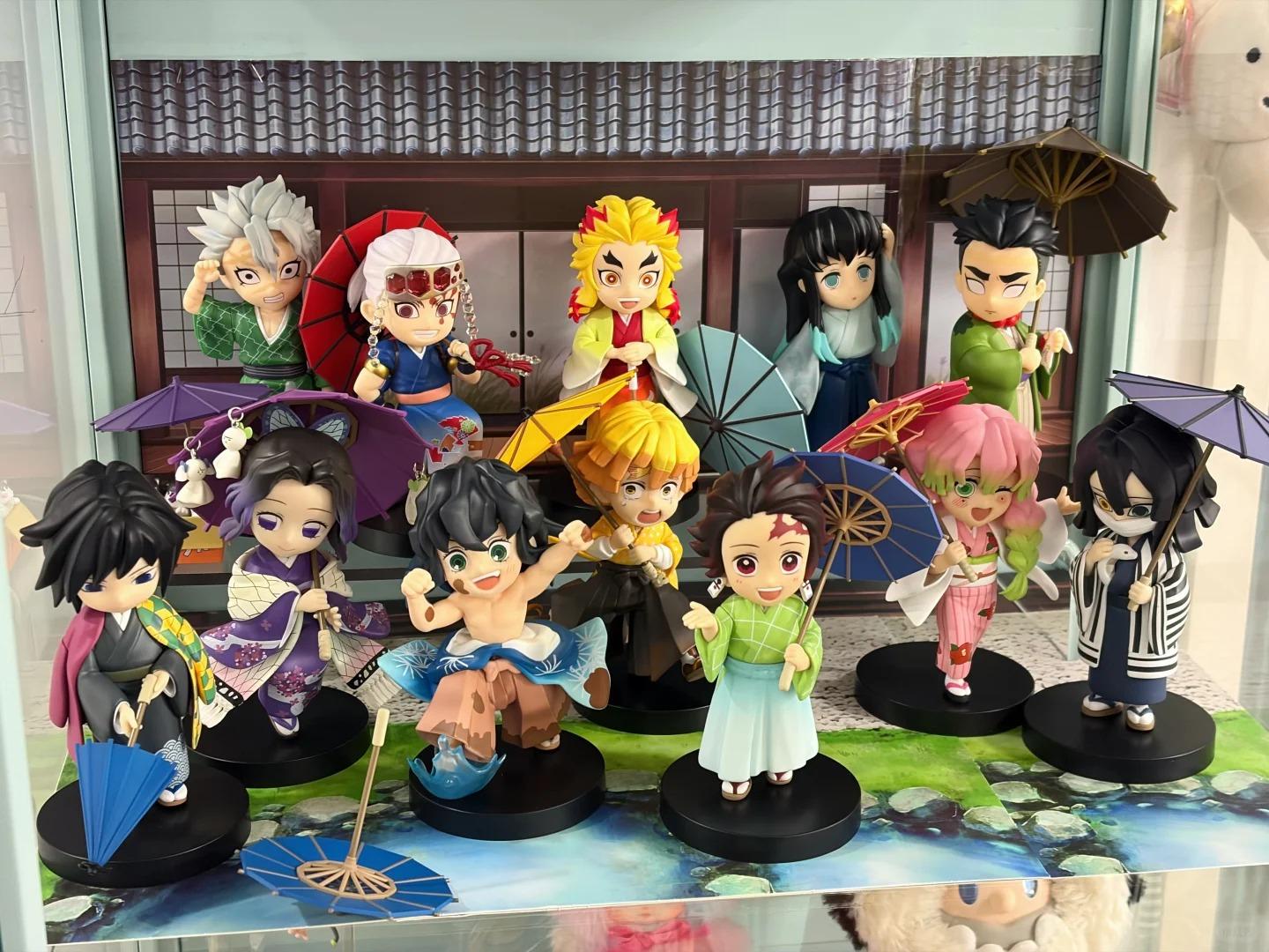 New Anime Figure Demon Slayer Figures Kimetsu No Yaiba Doll Plum Rain Series Blind Box Figurine Warrior Action Figure Model Toys