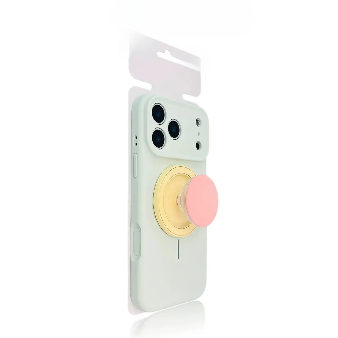 Color Block Liquid Silicone Magnetic Phone Case, Matching Magnetic Grip Kickstand, Multi Colors Soft Protective Cover