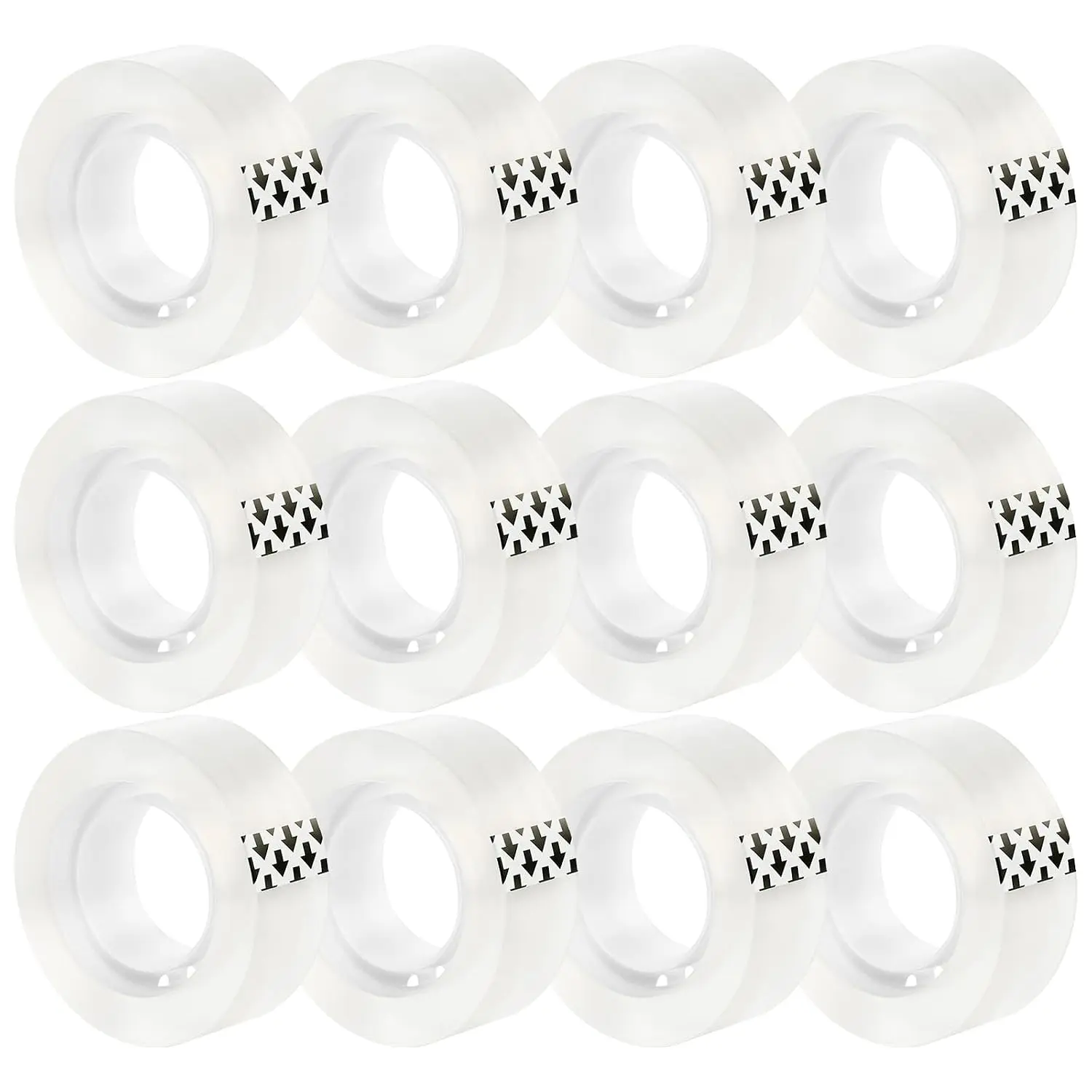 12 Rolls Clear Tape, Transparent Tape Refills, 1 inch Core for  Wrapping, , School Office Supplies, 0.7inch, 28 Yards