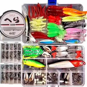 Complete Lure Set, 104/109/133/284 Pieces, Bright Flash Soft Bait Minnow Frog, Targeting Crocodile Bass, Freshwater & Saltwater Fishing