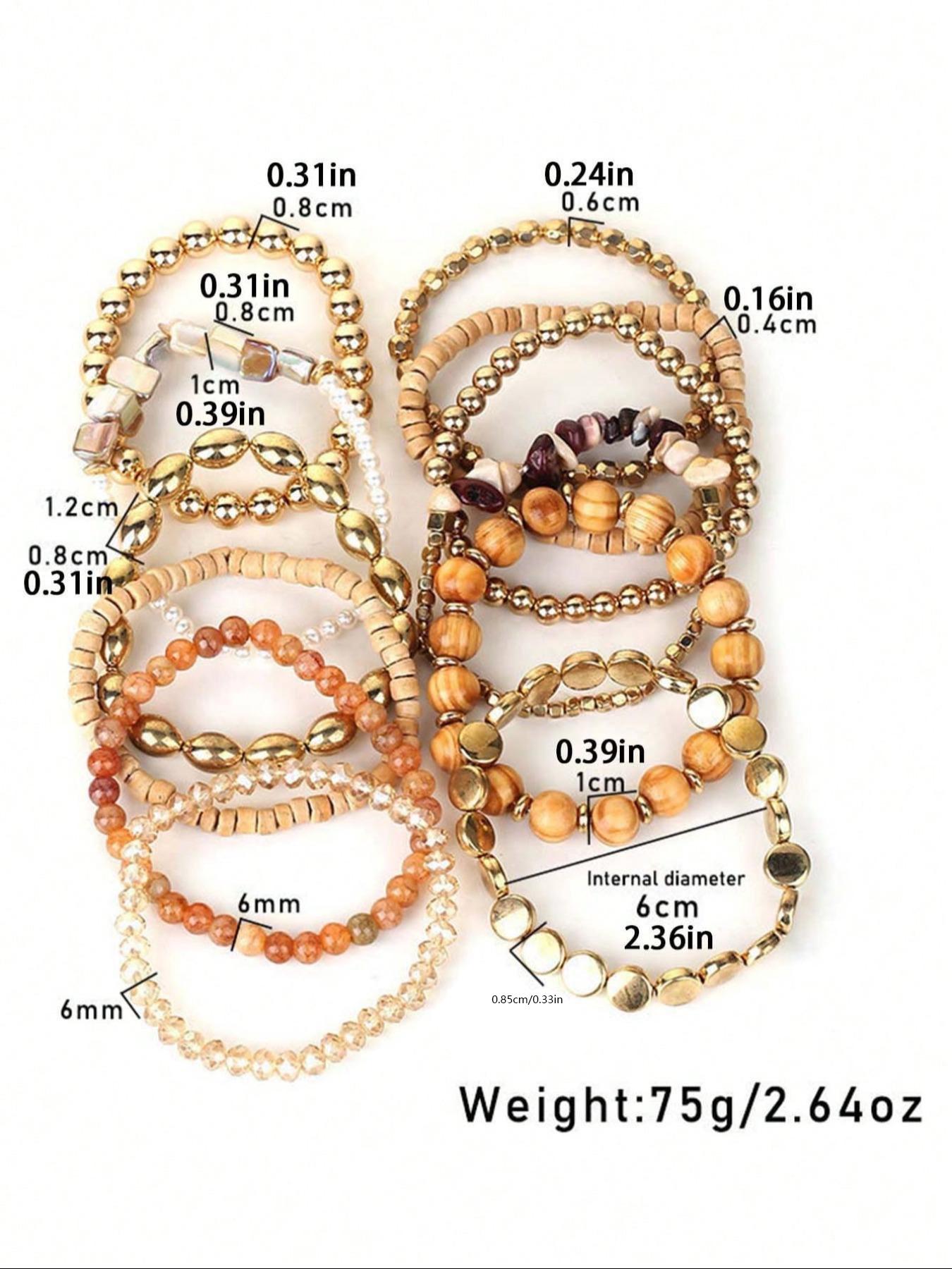 Boho Style Beaded Bracelet Set, Fashion Handmade Beaded Bracelet for Women & Girls, Casual Trendy Accessories for Party, Daily Clothing Decor, Bohemian Bracelets