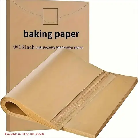 50/100 Sheets Parchment Non-Stick Baking Paper, Disposable Air Fryer Liner, Food Grade Waterproof Oil-Resistant Easy to Clean Baking Supplies