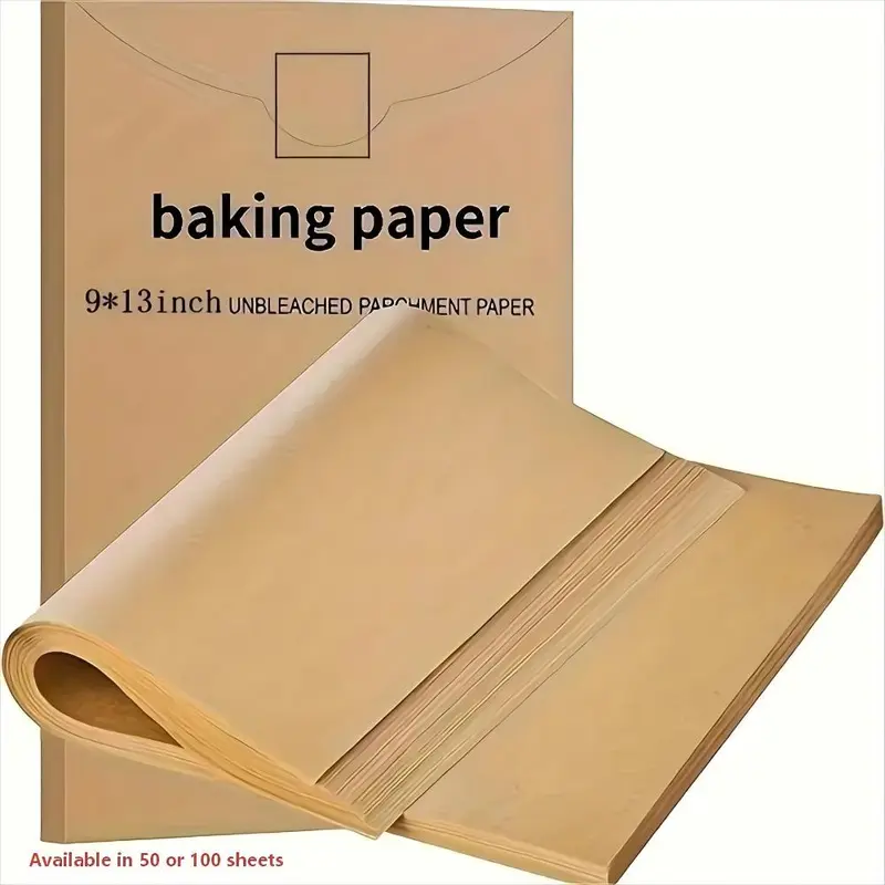 50/100 Sheets Parchment Non-Stick Baking Paper, Disposable Air Fryer Liner, Food Grade Waterproof Oil-Resistant Easy to Clean Baking Supplies