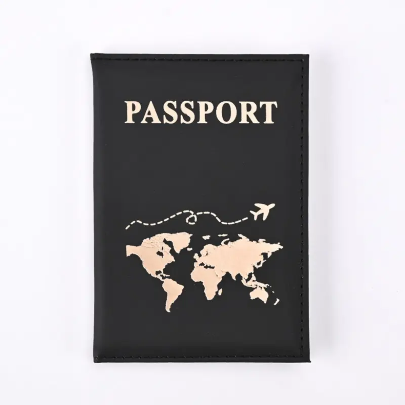Cute Passport Holder Cover for Women, World Map Pattern, Travel Wallet Organizer, Portable Vacation Accessory, Perfect Gift