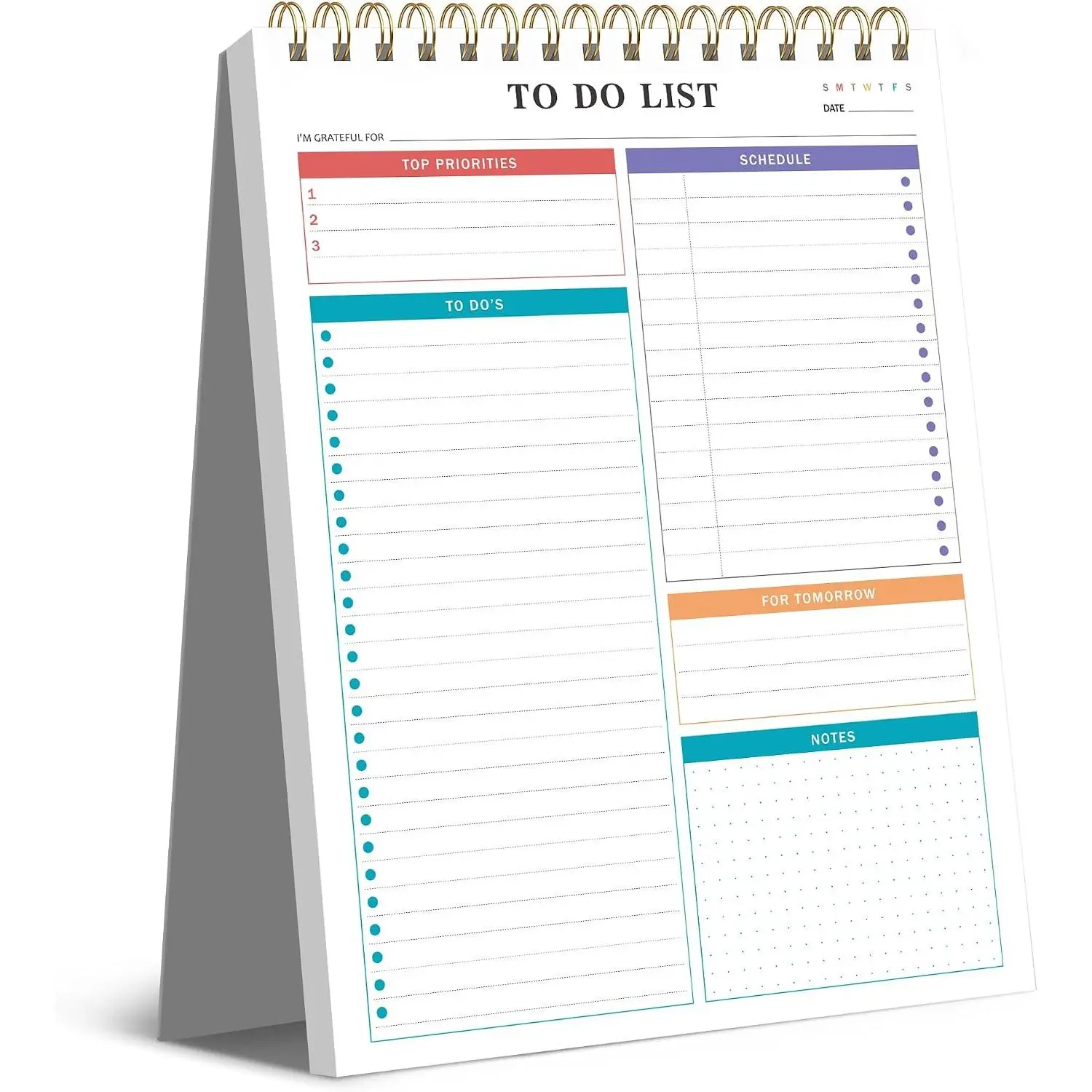 Notepad Notebook for Work 8.5"x11"Undated Daily Planner | Checklist Note Pad with Schedule, Task , Stay Organized, Office Supplies & Desk Accessories, 52 -Off Sheets, Gray