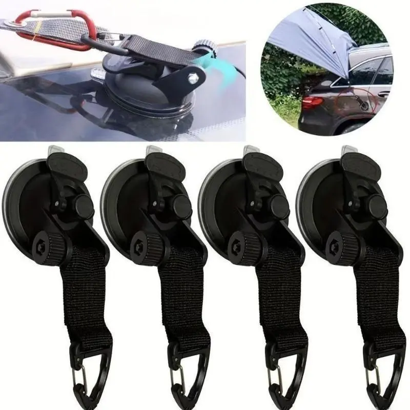 2026 New Arrival Heavy-Duty Rubber Suction Cup Hooks, Super Strong Adsorption Hanging Organizer, Reusable No-Drill Accessory for Car Interior, Camping Tent & Outdoor Use