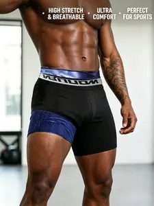 Sweat Compression Sports Shorts for Men, High Waist Stretch Workout Bottoms, Soft Casual Wear for Jogging Cycling Gym Training and Daily Layering, Tight Shorts