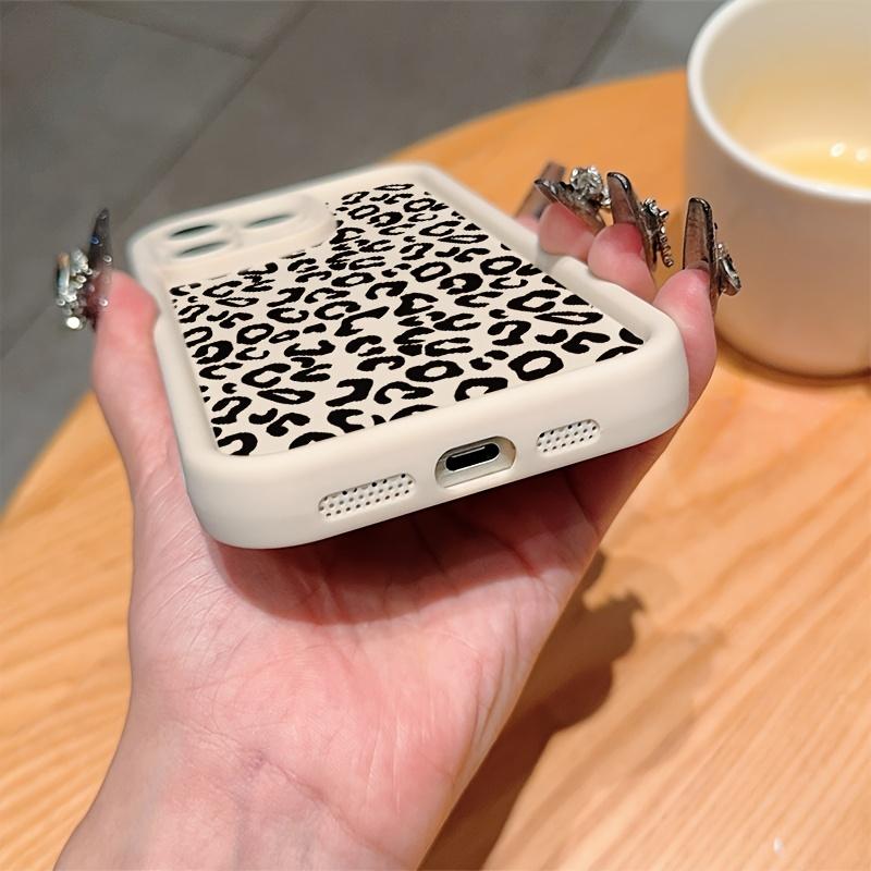 Gaozhu Ancient White Leopard Print Black TPU Shockproof Full Coverage Protective Case for iPhone 17 E Air Pro ProMax iPhone16 15 14 Plus 13 12 Mini 11 X XS XR, Dropresistant Cover, Trendy Phone Case, Fashionable Cover, Durable Phone Cover, Iphone Cover