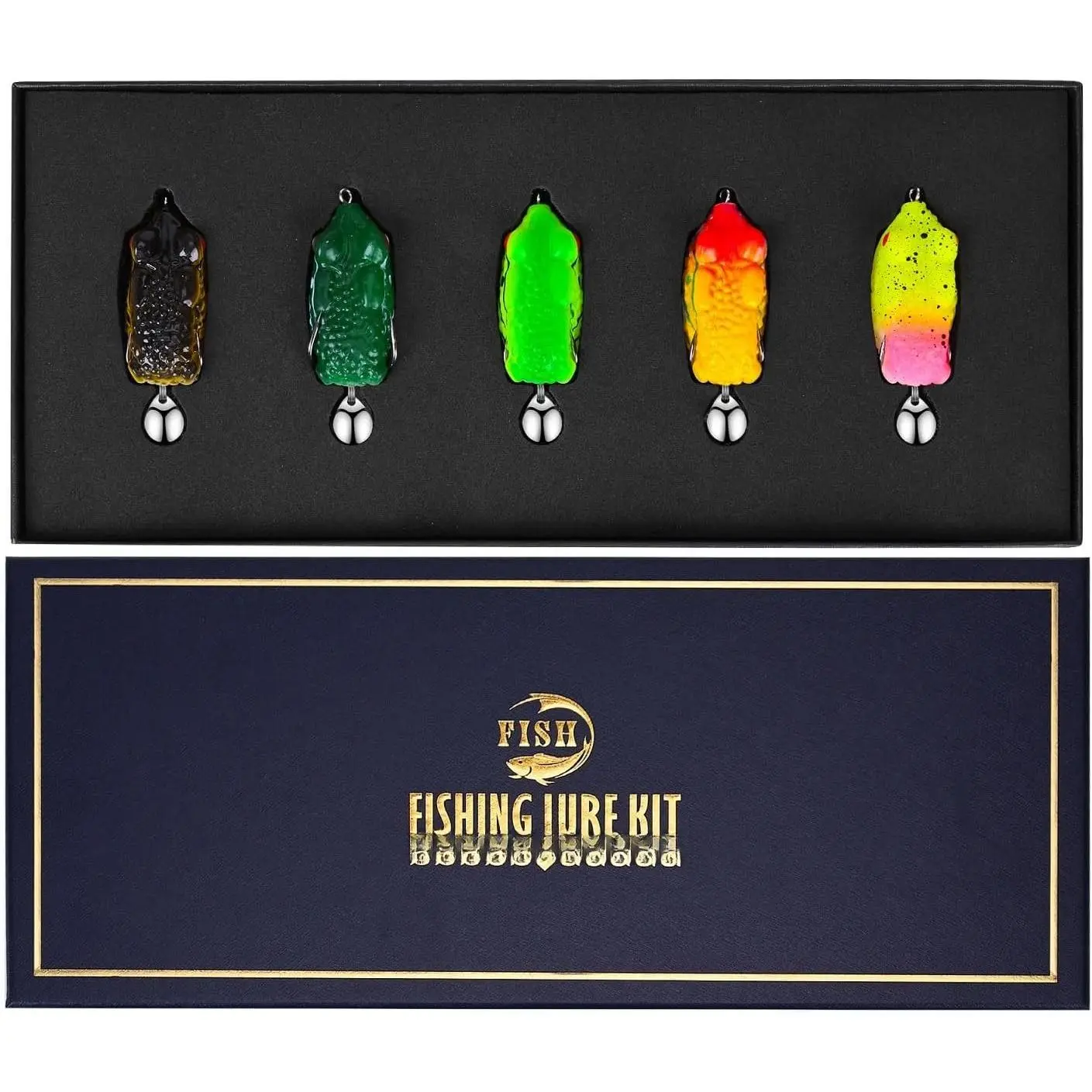 5 count Frog Lures for TopWater Bass Fishing Lures,Freshwater and Saltwater Fishing Gear Kit for 2026