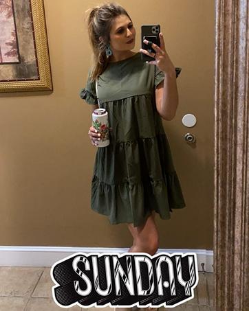 FMEYOA Womens Ruffles Boho Floral Printed Babydoll Loose Swing Casual Short Mini T-Shirt Dress